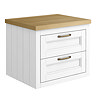 Chatsworth 545mm Grey Wall Hung Countertop Vanity with Beech Worktop & Antique Brass Handles