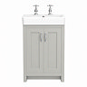 Chatsworth 560mm Traditional Grey Vanity - 2 Tap Hole with Chrome Handles