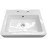 Chatsworth 560mm Traditional White Vanity - 2 Tap Hole with Chrome Handles