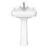 Chatsworth 560mm Basin with Upstand and Full Pedestal (1 Tap Hole)