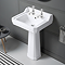 Chatsworth 560mm Basin with Upstand and Full Pedestal (2 Tap Hole)
