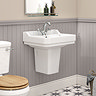 Chatsworth 560mm Basin with Upstand and Semi Pedestal (1 Tap Hole)