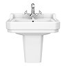 Chatsworth 560mm Basin with Upstand and Semi Pedestal (1 Tap Hole)