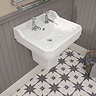 Chatsworth 560mm Basin with Upstand and Semi Pedestal (2 Tap Hole)