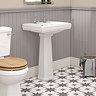 Chatsworth 580mm Square Basin with Full Pedestal (2 Tap Hole)