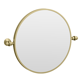 Chatsworth 600 Round Tiltable Mirror in Brushed Brass