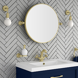 Chatsworth 600 Round Tiltable Mirror - Brushed Brass