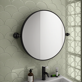 Chatsworth 600 Round Tiltable Mirror - Matt Black