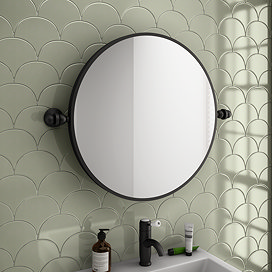 Chatsworth 600 Round Tiltable Mirror - Matt Black