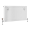 Chatsworth 600 x 1010mm Cast Iron Style 3 Column White Radiator - Chrome Wall Stay Brackets and Thermostatic Valves