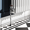 Chatsworth 600 x 1010mm Cast Iron Style 3 Column White Radiator - Chrome Wall Stay Brackets and Thermostatic Valves