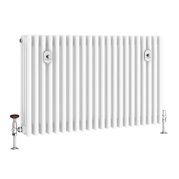 Chatsworth 600 x 1010mm Cast Iron Style 4 Column White Radiator ...