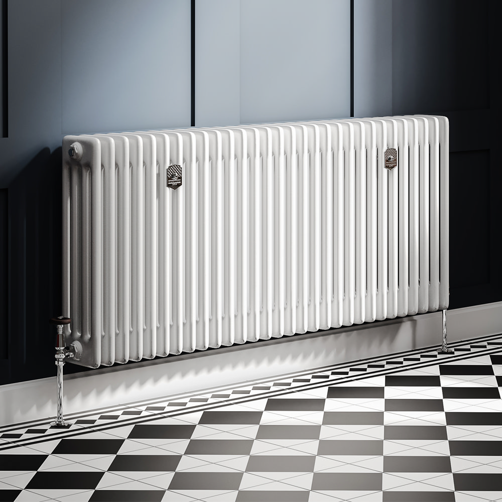 Chatsworth 600 X 1370mm Cast Iron Style 4 Column White Radiator Chatsworth 600 X 1370mm Cast Iron Style 4 Column White Radiator