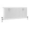 Chatsworth 600 x 1370mm Cast Iron Style 3 Column White Radiator - Chrome Wall Stay Brackets and Thermostatic Valves