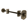 Chatsworth 600 x 1370mm Cast Iron Style 4 Column White Radiator - Rustic Brass Wall Stay Brackets and Thermostatic Valves