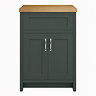 Chatsworth 610mm Traditional Green Countertop Vanity with Beech Worktop & Chrome Handles