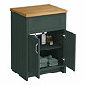Chatsworth 610mm Traditional Green Countertop Vanity with Beech Worktop & Chrome Handles