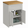 Chatsworth 610mm Traditional Grey Countertop Vanity Unit with Solid Beech Wood Worktop & Chrome Handles