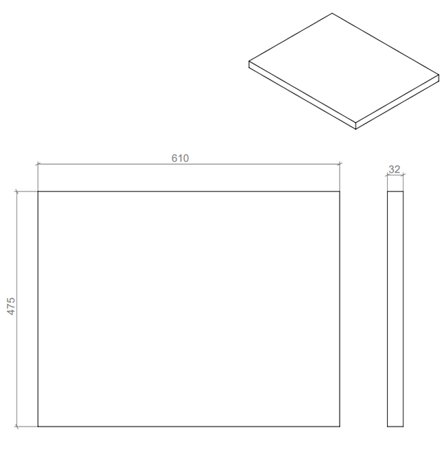 Chatsworth 610mm Traditional Grey Countertop Vanity with Beech Worktop & Matt Black Handles