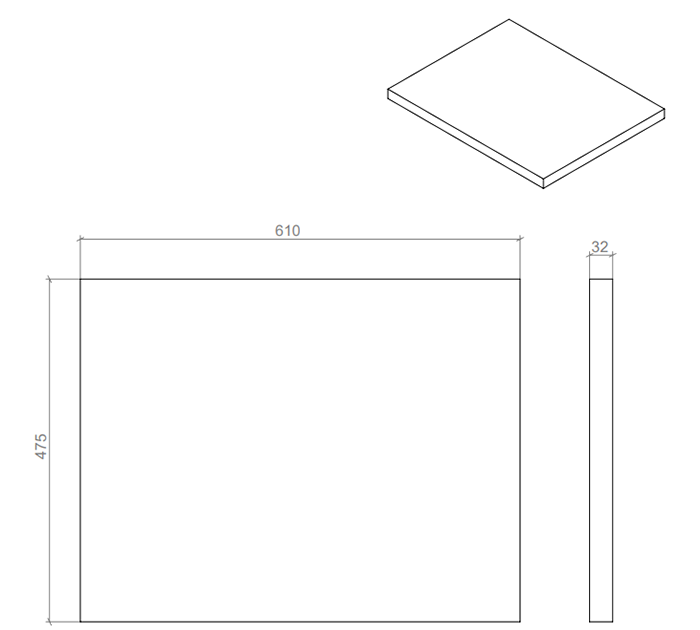 Chatsworth 610mm Grey Countertop Vanity with Beech Worktop, Oval Gloss White Basin & Brushed Brass Handles