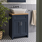 Chatsworth 610mm Traditional Blue Countertop Vanity with Beech Worktop & Chrome Handles