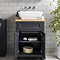 Chatsworth 610mm Traditional Graphite Countertop Vanity with Beech Worktop & Chrome Handles