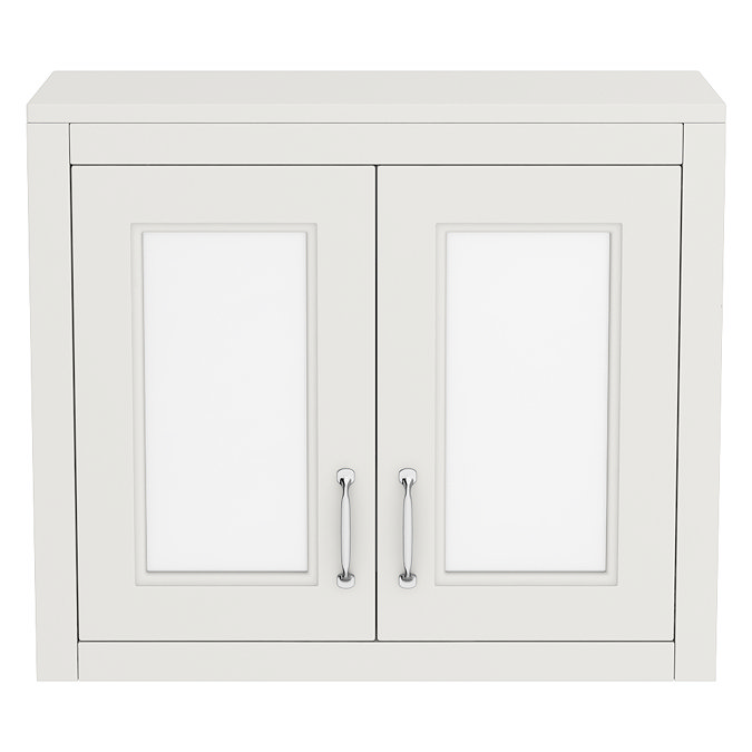 Chatsworth 690mm Grey 2-Door Mirror Cabinet with Chrome Handles