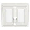 Chatsworth 690mm Grey 2-Door Mirror Cabinet with Chrome Handles