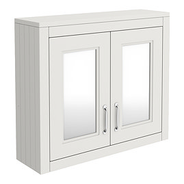 Chatsworth 690mm Grey 2-Door Mirror Cabinet with Chrome Handles