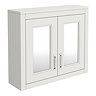 Chatsworth 690mm Grey 2-Door Mirror Cabinet with Chrome Handles