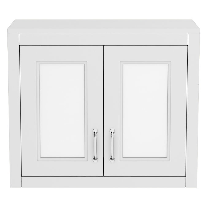 Chatsworth 690mm White 2-Door Mirror Cabinet with Chrome Handles