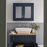 Chatsworth 690mm Blue 2-Door Mirror Cabinet