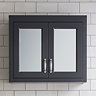 Chatsworth 690mm Graphite 2-Door Mirror Cabinet