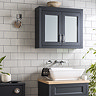 Chatsworth 690mm Graphite 2-Door Mirror Cabinet
