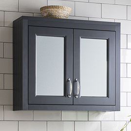 Chatsworth 690mm Graphite 2-Door Mirror Cabinet