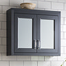 Chatsworth 690mm Graphite 2-Door Mirror Cabinet