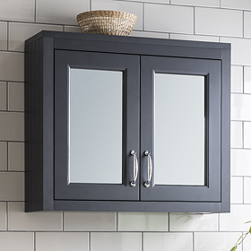 Chatsworth 690mm Graphite 2-Door Mirror Cabinet