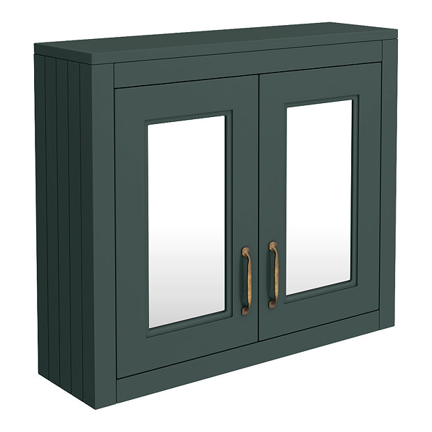 Chatsworth 690mm Green 2-Door Mirror Cabinet | Victorian Plumbing UK