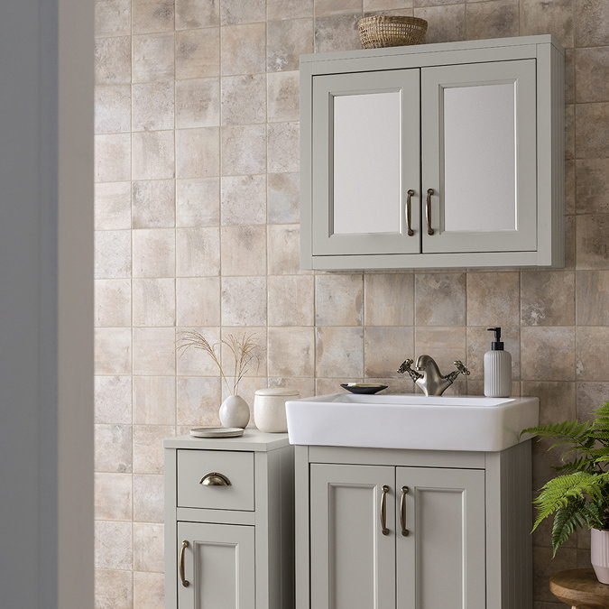 Chatsworth 690mm Grey 2-Door Mirror Cabinet