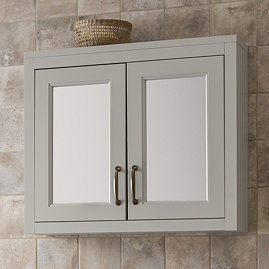 Chatsworth 690mm Grey 2-Door Mirror Cabinet