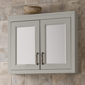 Chatsworth 690mm Grey 2-Door Mirror Cabinet