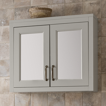 Chatsworth 690mm Grey 2-Door Mirror Cabinet