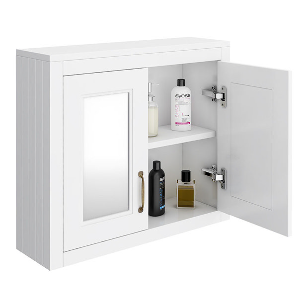 Chatsworth 690mm White 2-Door Mirror Cabinet  Profile Large Image