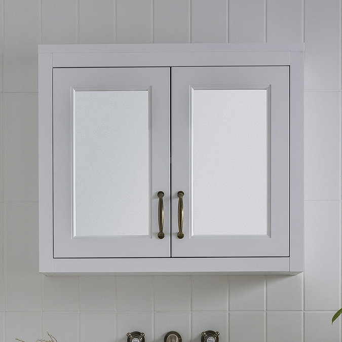Chatsworth 690mm White 2-Door Mirror Cabinet