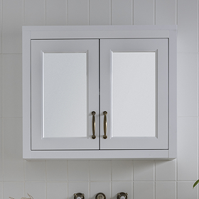 Chatsworth 690mm White 2-Door Mirror Cabinet