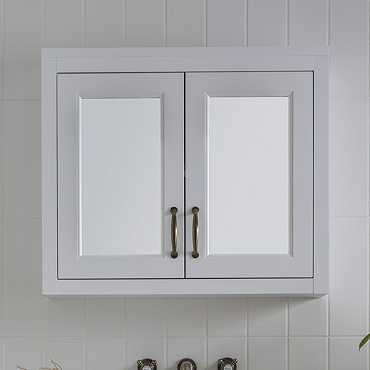 Chatsworth 690mm White 2-Door Mirror Cabinet