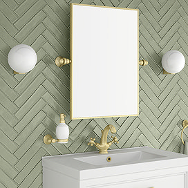 Chatsworth 700 x 500 Rectangular Tiltable Mirror - Brushed Brass