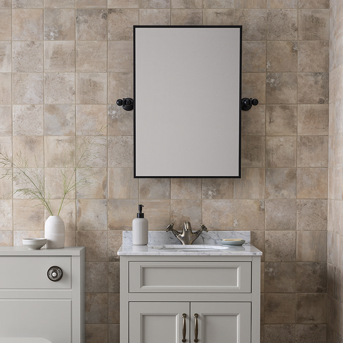 Chatsworth 700 x 500 Rectangular Tiltable Mirror - Matt Black