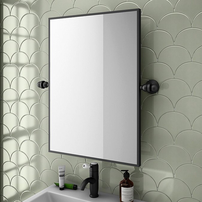 Chatsworth 700 x 500 Rectangular Tiltable Mirror - Matt Black