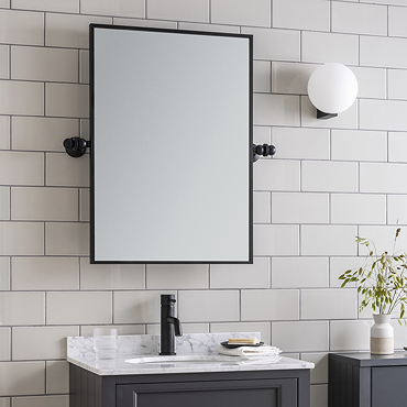 Chatsworth 700 x 500 Rectangular Tiltable Mirror - Matt Black